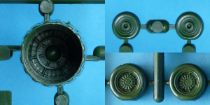 Molding details - exhaust and tyres Molding details - exhaust and tyres