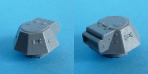Turret: front left and back right views Turret: front left and back right views