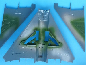 Landing gear bays - green paint on Landing gear bays - green paint on
