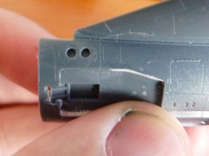Ground power supply ports drilled out and backed with sprue Ground power supply ports drilled out and backed with sprue